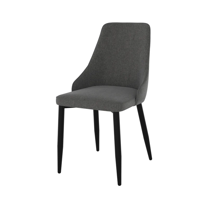 Chaise Pipo en tissu gris foncé (lot de 2)