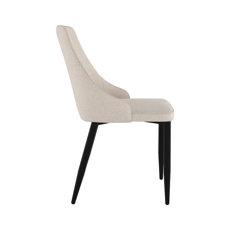 Chaise Pipo en tissu beige (lot de 2)