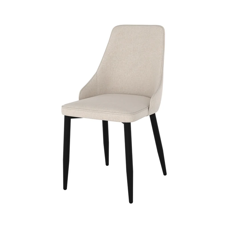 Chaise Pipo en tissu beige (lot de 2)
