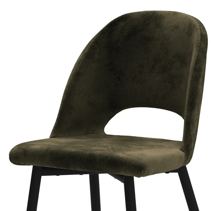 Chaise Pénélope en velours vert (lot de 2)
