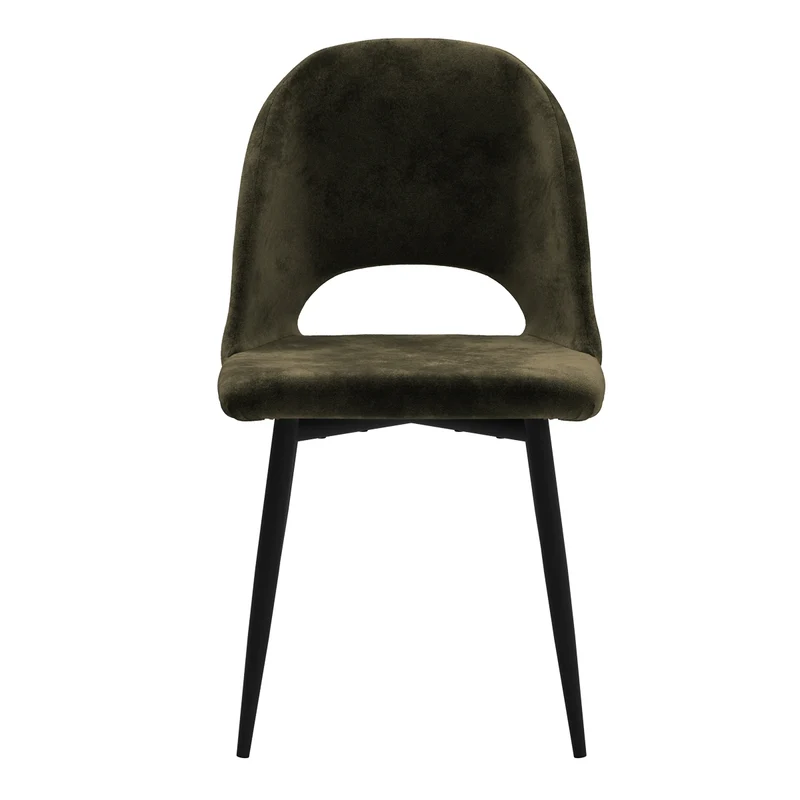 Chaise Pénélope en velours vert (lot de 2)