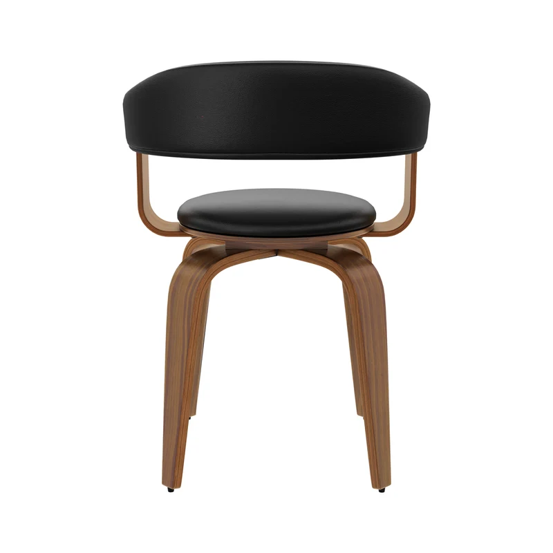 Chaise noire Harold avec accoudoirs