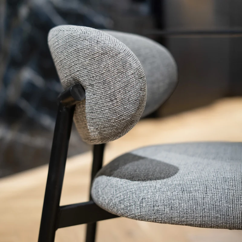 Chaise Nao en tissu gris foncé chiné (lot de 2)