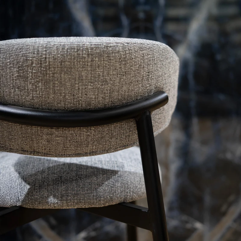 Chaise Nao en tissu gris foncé chiné (lot de 2)