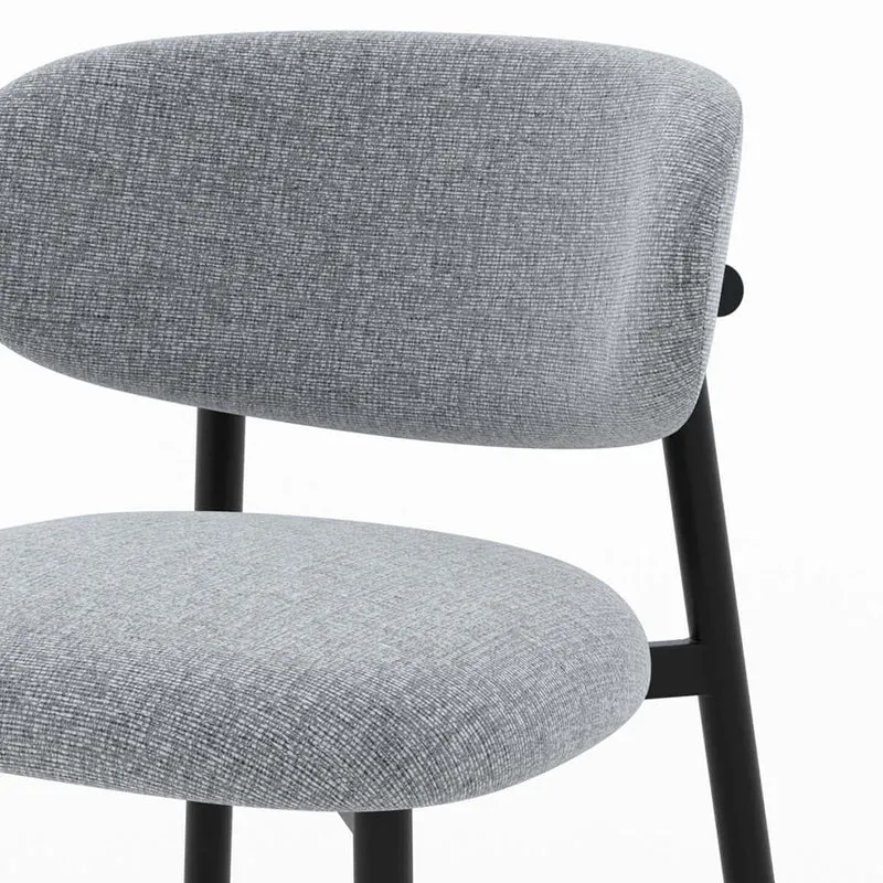 Chaise Nao en tissu gris foncé chiné (lot de 2)