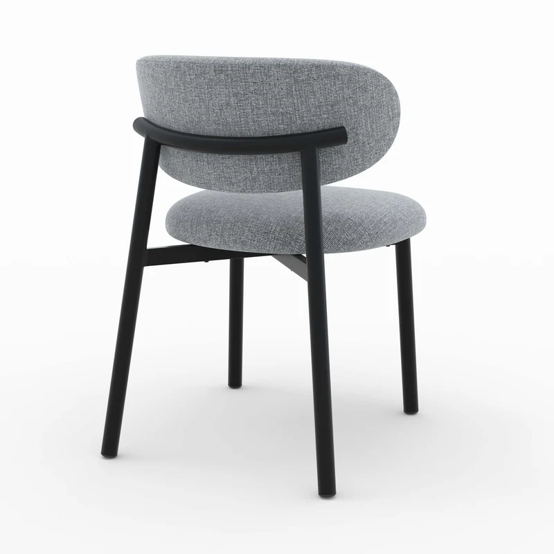 Chaise Nao en tissu gris foncé chiné (lot de 2)