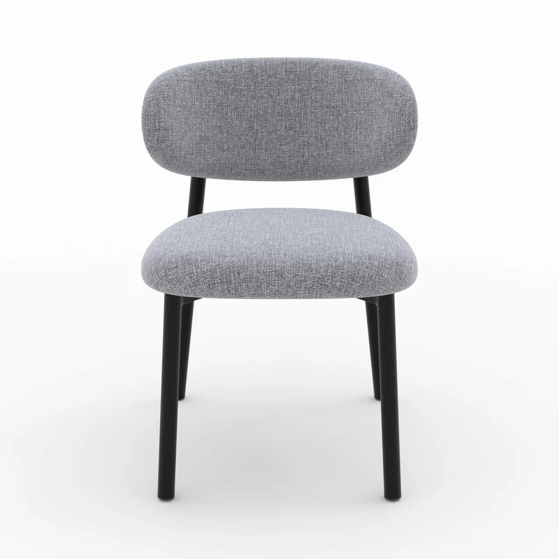 Chaise Nao en tissu gris foncé chiné (lot de 2)