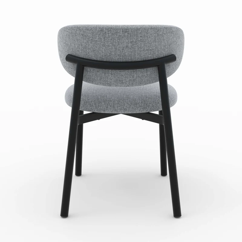 Chaise Nao en tissu gris foncé chiné (lot de 2)