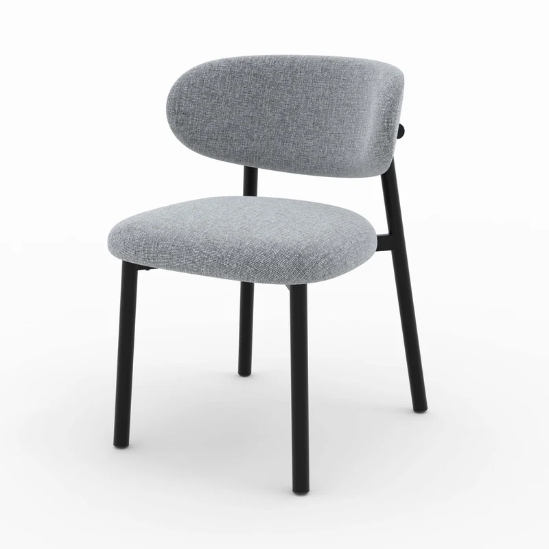 Chaise Nao en tissu gris foncé chiné (lot de 2)