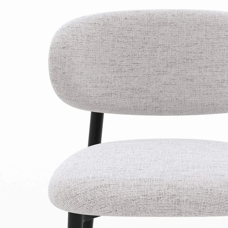 Chaise Nao en tissu gris clair chiné (lot de 2)