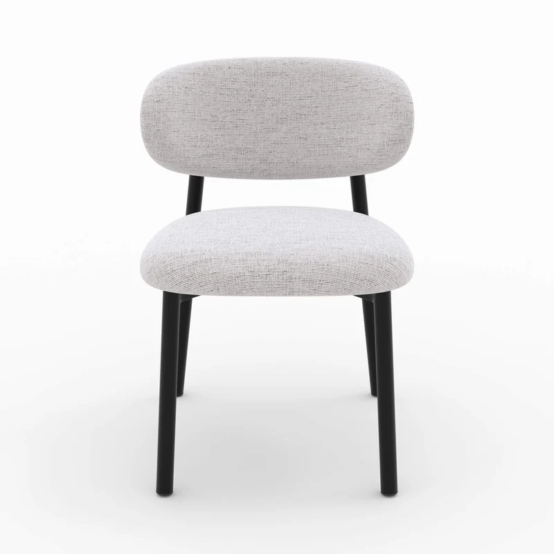 Chaise Nao en tissu gris clair chiné (lot de 2)