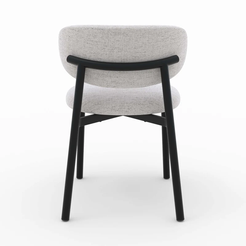 Chaise Nao en tissu gris clair chiné (lot de 2)