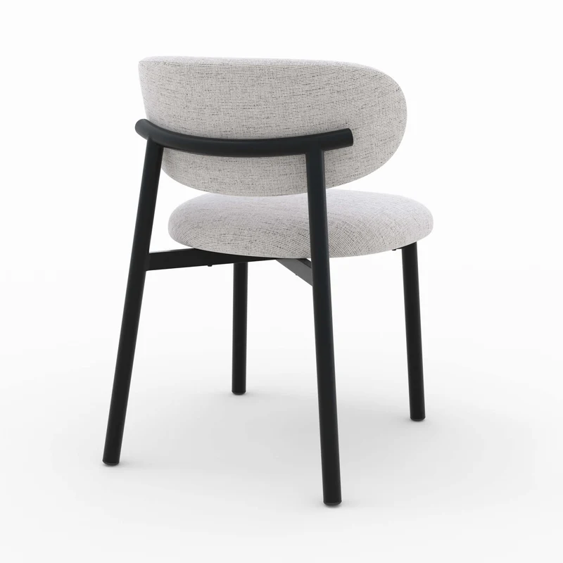 Chaise Nao en tissu gris clair chiné (lot de 2)