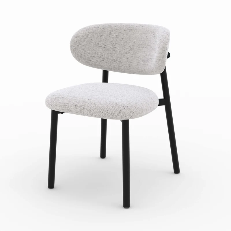 Chaise Nao en tissu gris clair chiné (lot de 2)