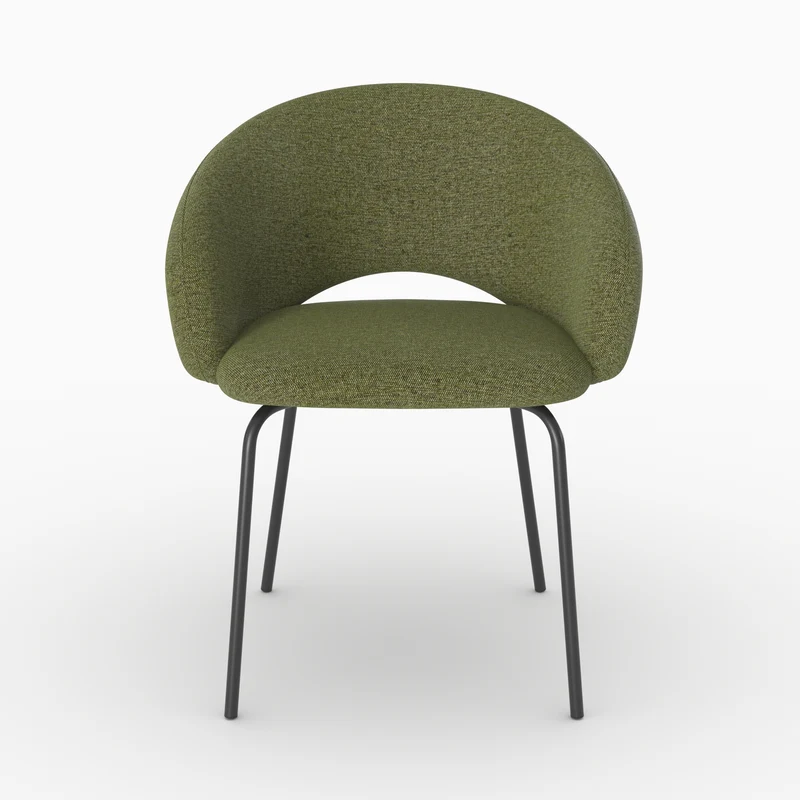 Chaise Milly en tissu vert chiné