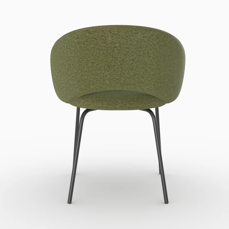 Chaise Milly en tissu vert chiné