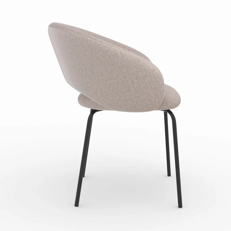 Chaise Milly en tissu beige chiné