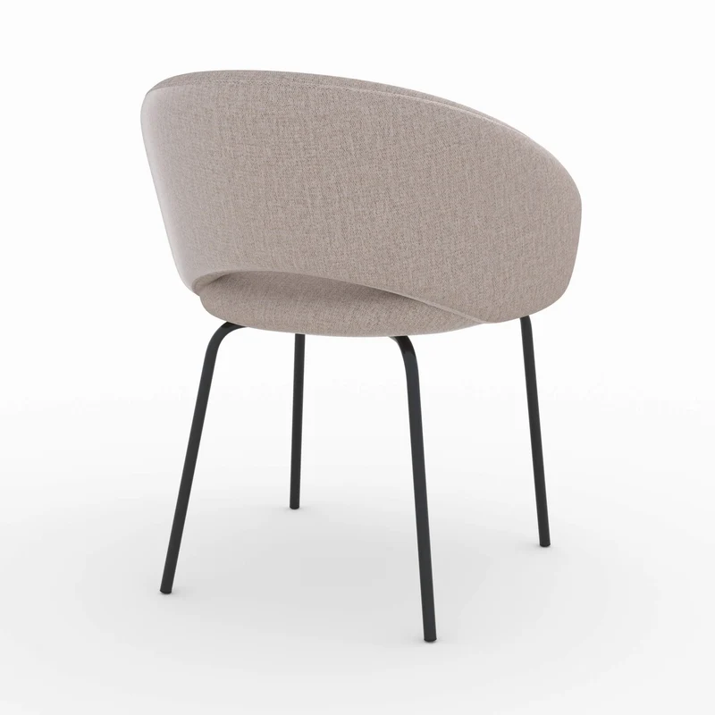 Chaise Milly en tissu beige chiné
