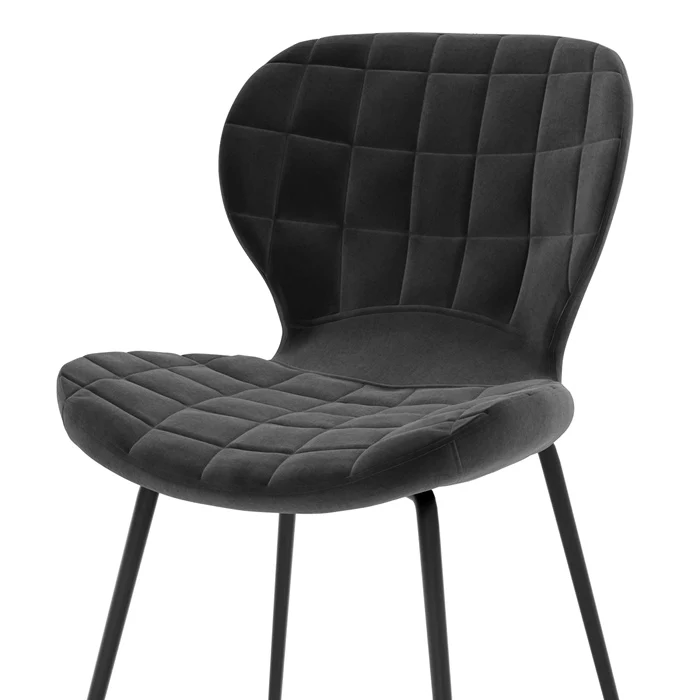 Chaise Mazzia en velours noir (lot de 2)