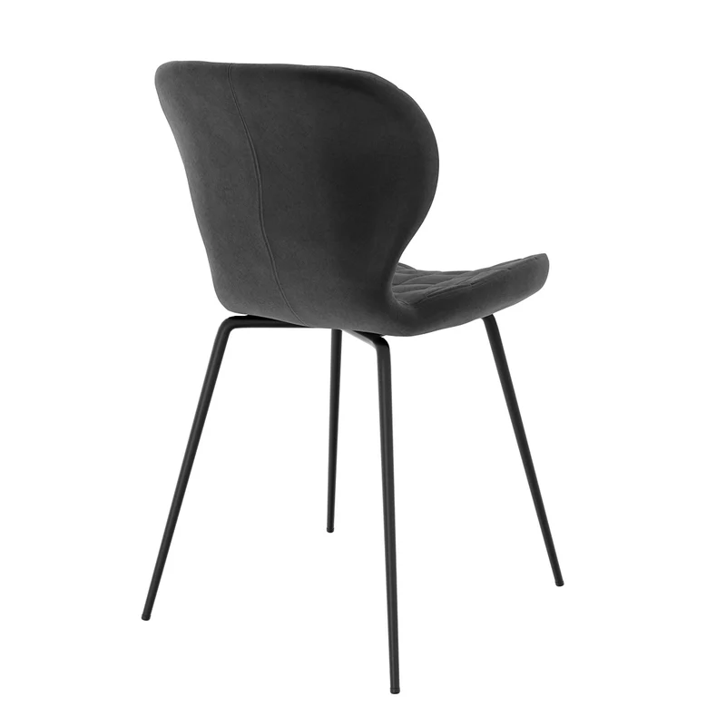Chaise Mazzia en velours noir (lot de 2)