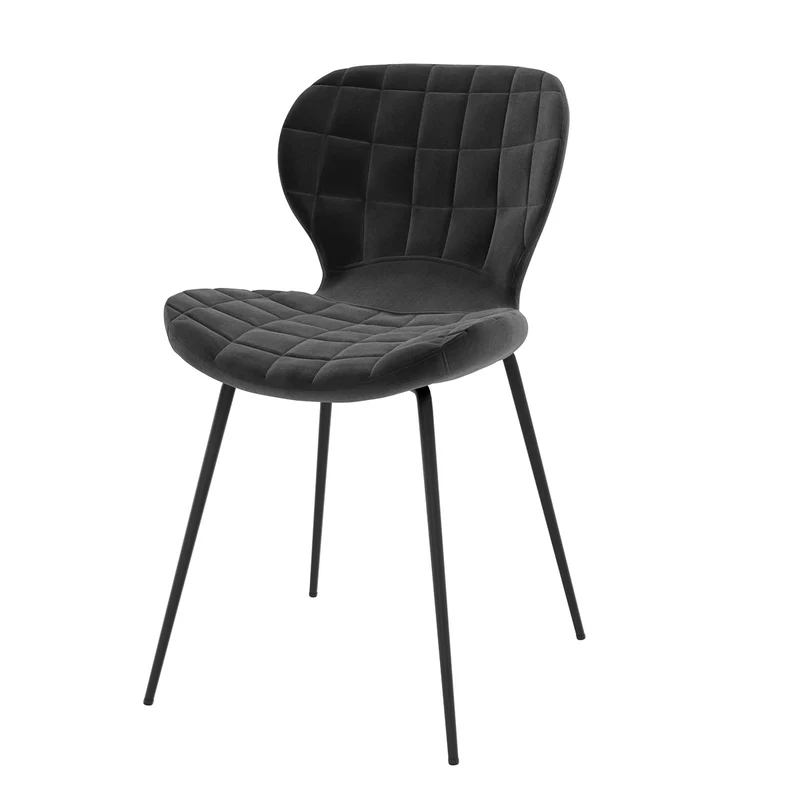 Chaise Mazzia en velours noir (lot de 2)