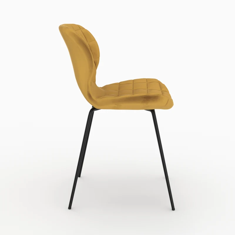 Chaise Mazzia en velours jaune curry (lot de 2)
