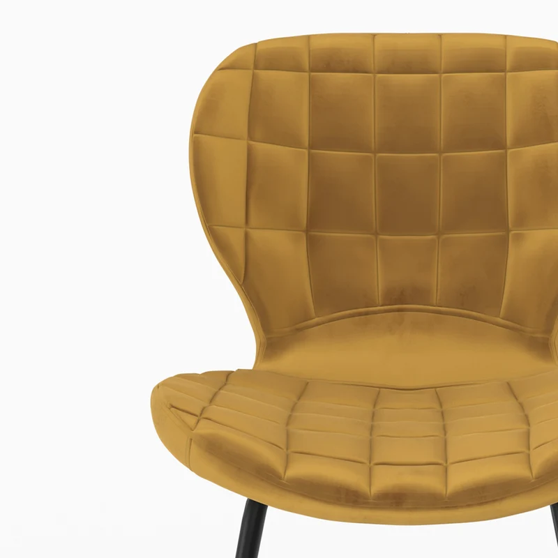 Chaise Mazzia en velours jaune curry (lot de 2)