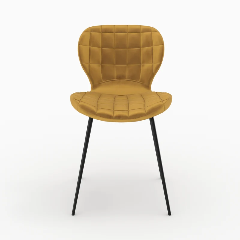 Chaise Mazzia en velours jaune curry (lot de 2)