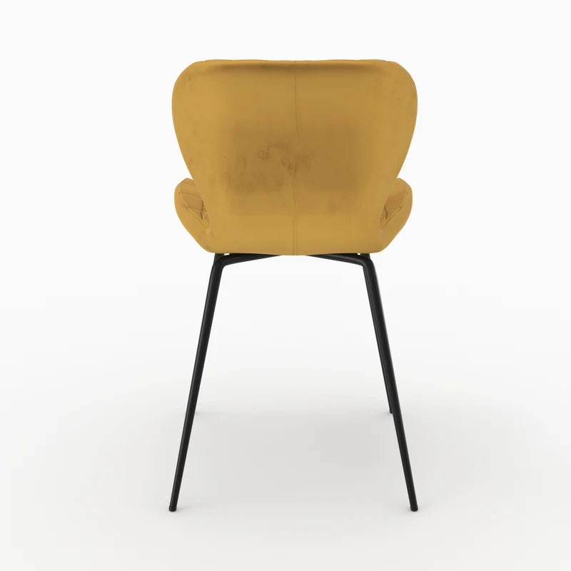 Chaise Mazzia en velours jaune curry (lot de 2)