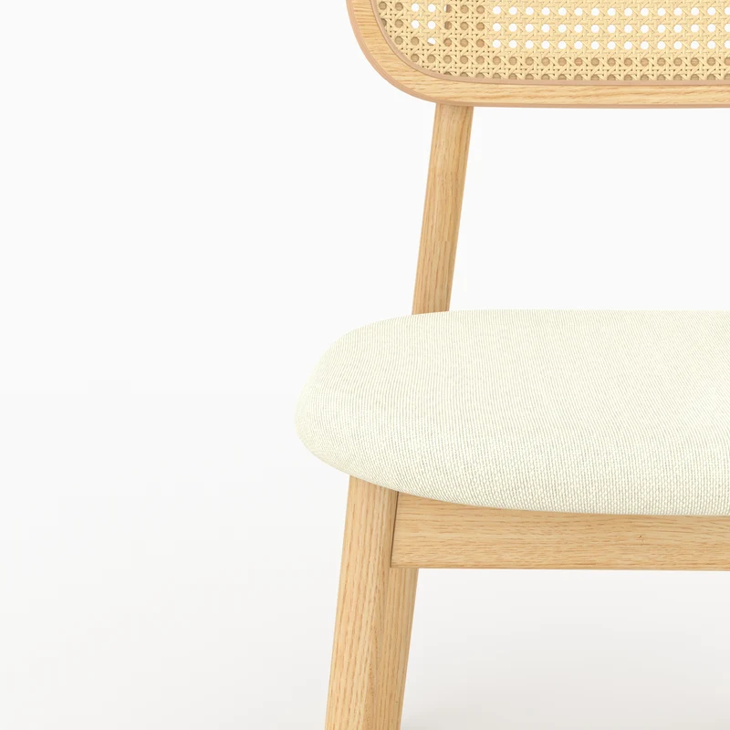 Chaise Maria en bois clair et rotin synthétique (lot de 2)