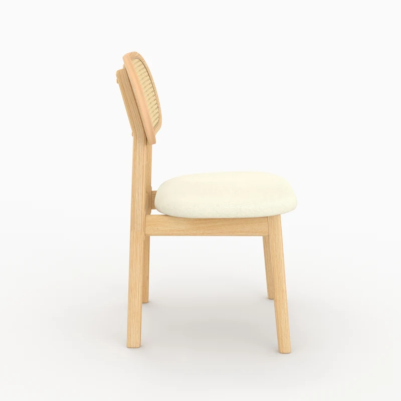 Chaise Maria en bois clair et rotin synthétique (lot de 2)