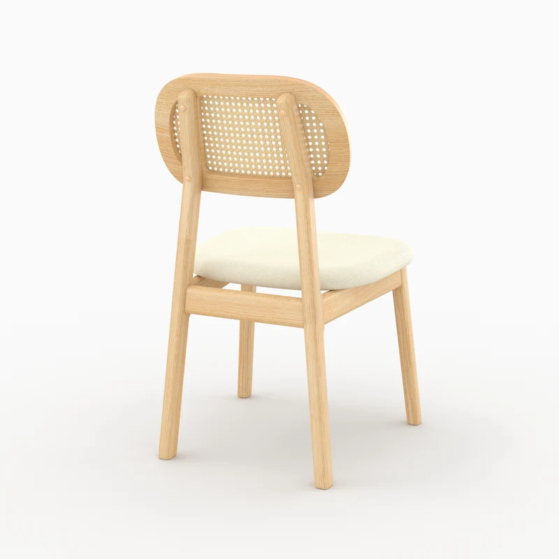 Chaise Maria en bois clair et rotin synthétique (lot de 2)