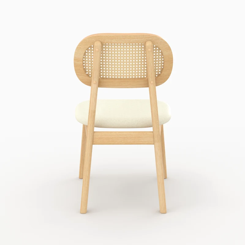 Chaise Maria en bois clair et rotin synthétique (lot de 2)