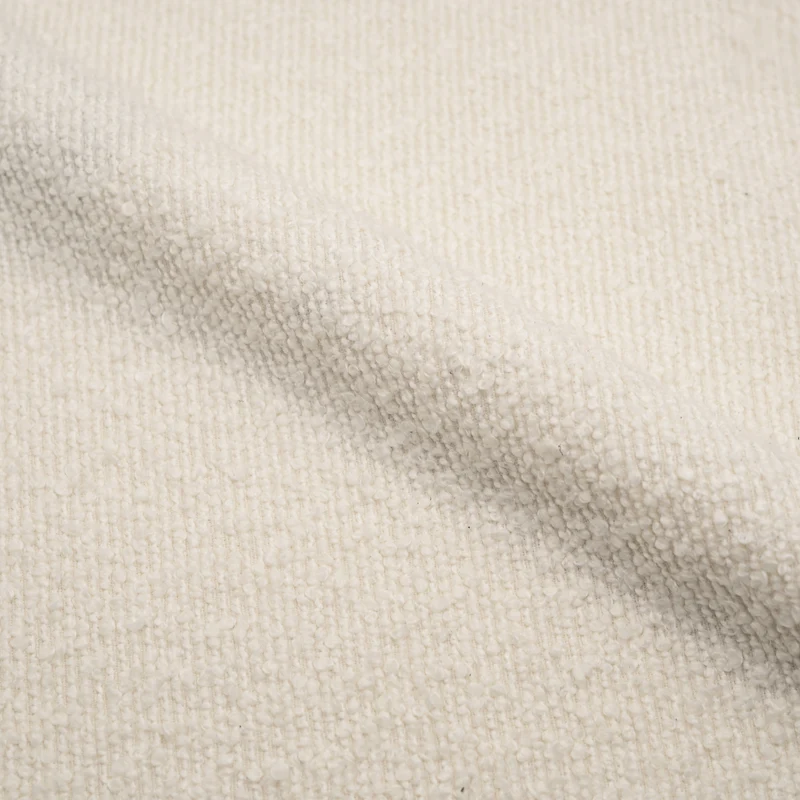 Chaise Maëlie en tissu bouclé blanc cassé (lot de 2)
