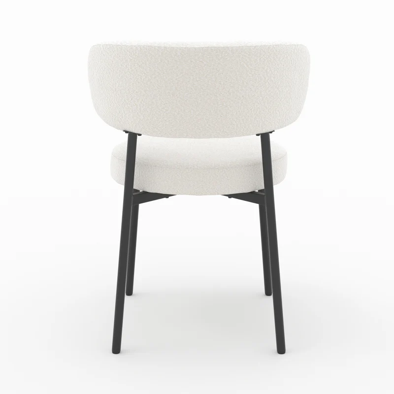 Chaise Maëlie en tissu bouclé blanc cassé (lot de 2)