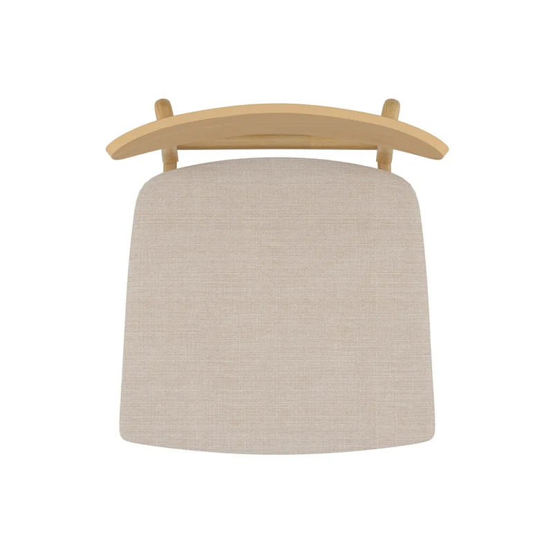 Chaise Lana en tissu beige et bois clair (lot de 2)
