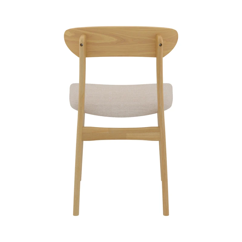 Chaise Lana en tissu beige et bois clair (lot de 2)