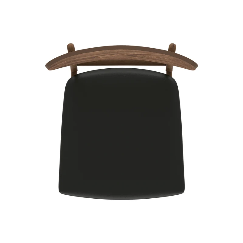 Chaise Lana en cuir synthétique noir et bois foncé (lot de 2)