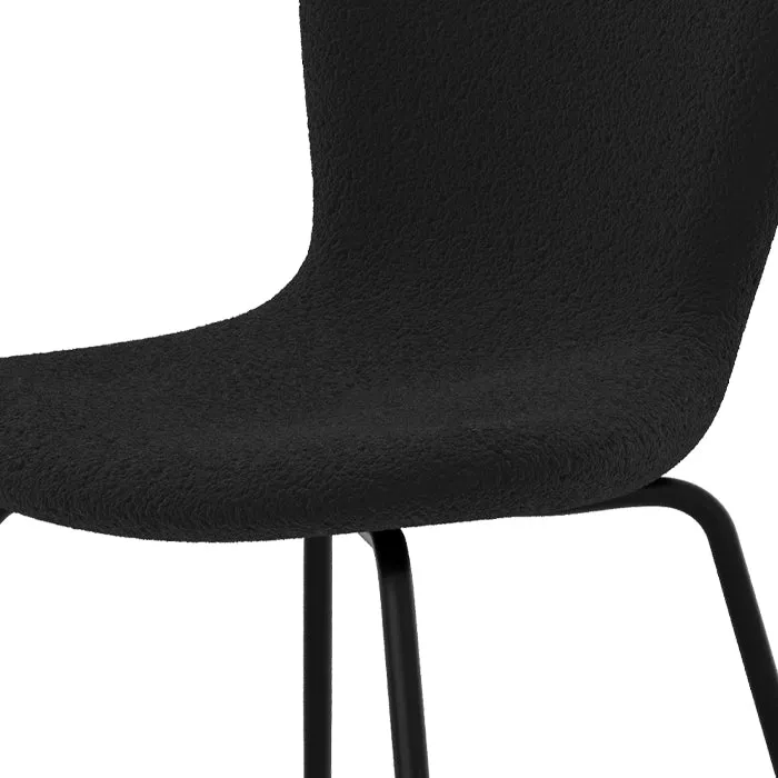 Chaise Koko noire effet laine bouclette (lot de 2)