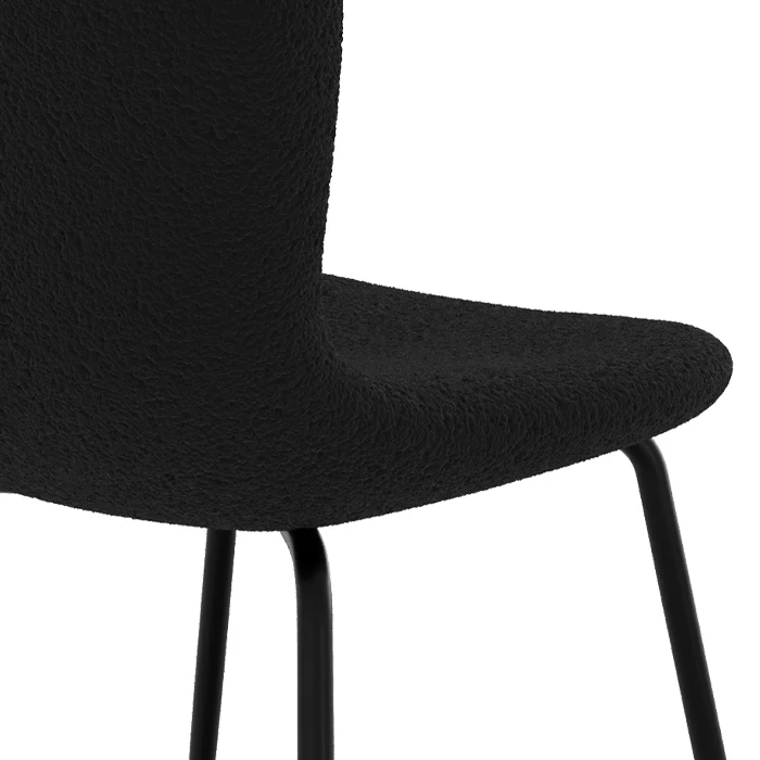 Chaise Koko noire effet laine bouclette (lot de 2)