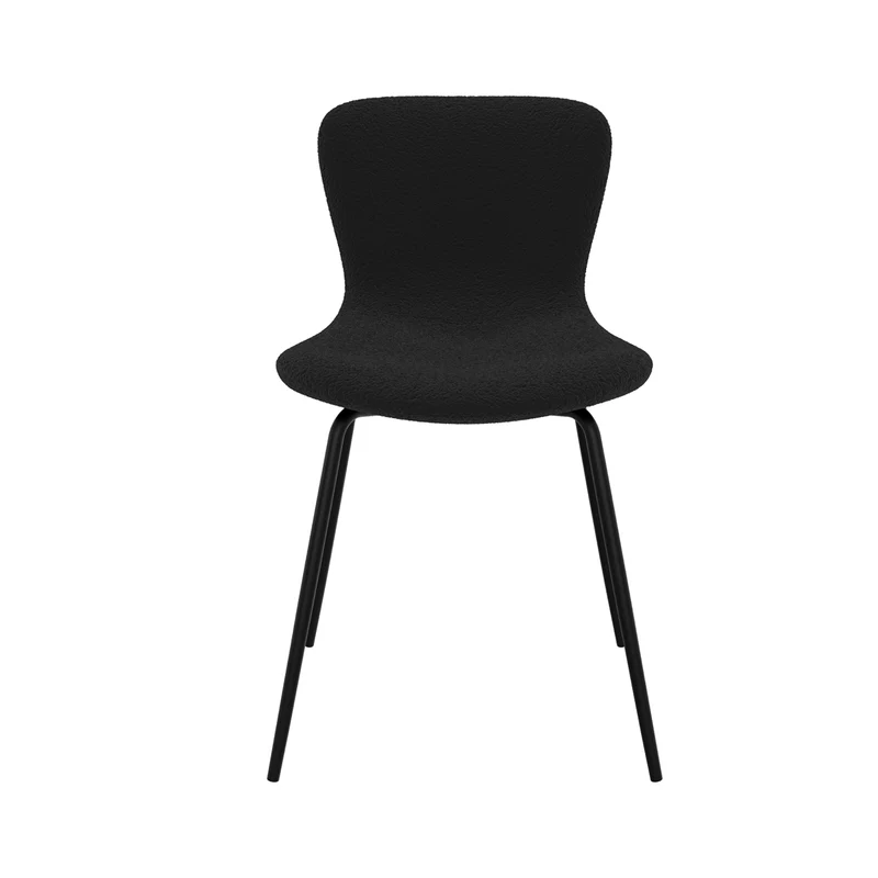 Chaise Koko noire effet laine bouclette (lot de 2)
