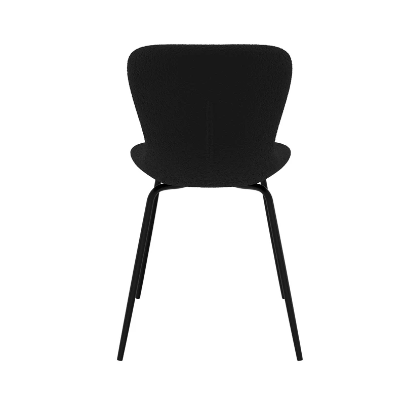 Chaise Koko noire effet laine bouclette (lot de 2)