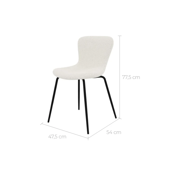 Chaise Koko blanche effet laine bouclette (lot de 2)