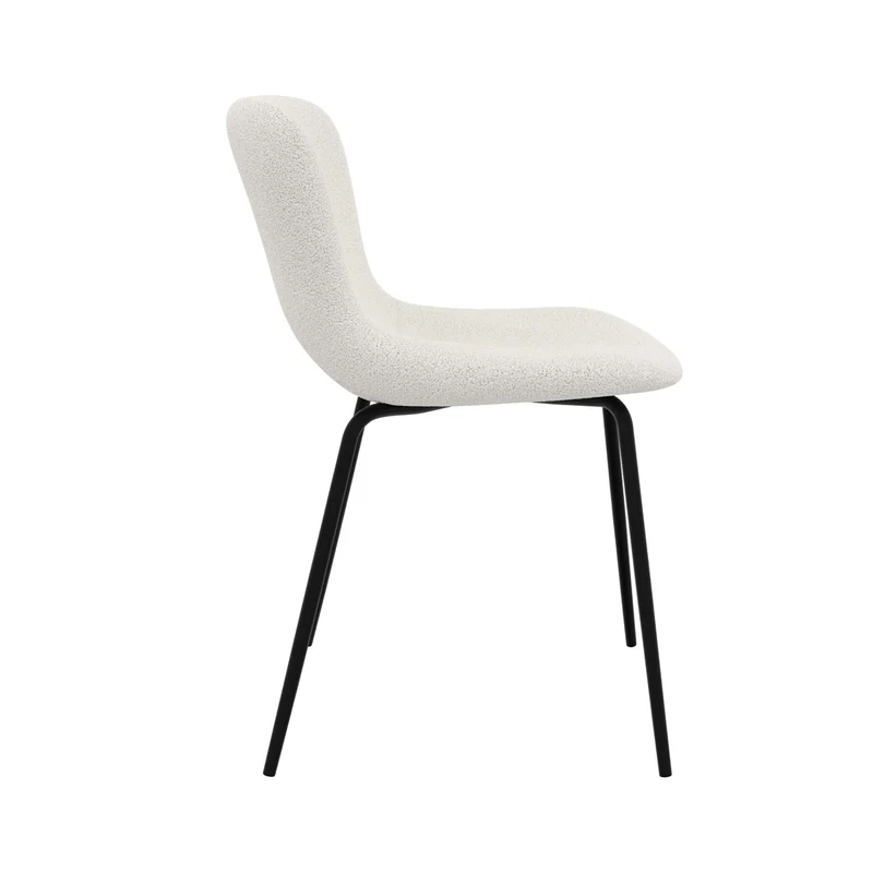 Chaise Koko blanche effet laine bouclette (lot de 2)