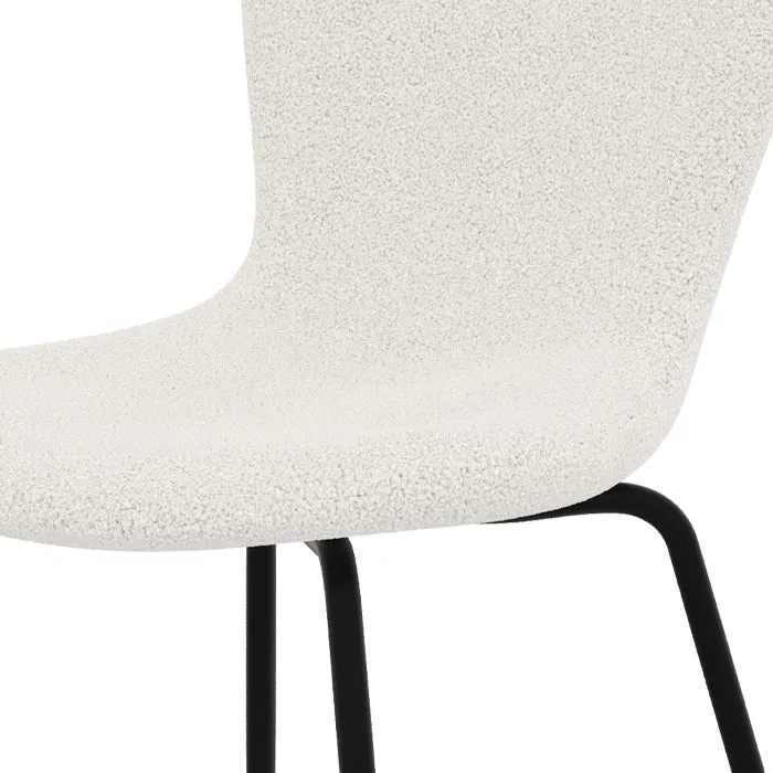 Chaise Koko blanche effet laine bouclette (lot de 2)
