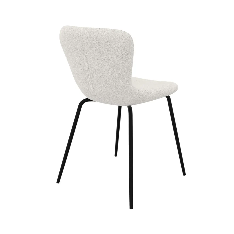 Chaise Koko blanche effet laine bouclette (lot de 2)