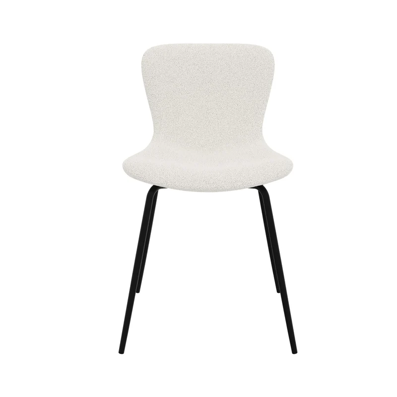 Chaise Koko blanche effet laine bouclette (lot de 2)