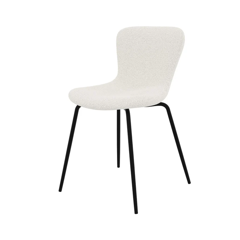 Chaise Koko blanche effet laine bouclette (lot de 2)