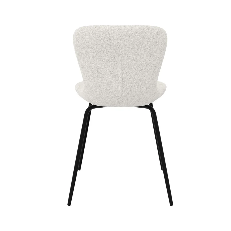 Chaise Koko blanche effet laine bouclette (lot de 2)
