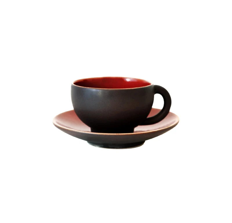 Tasse & sous-tasse M Tourron Cerise